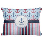 Anchors & Stripes Decorative Baby Pillowcase - 16"x12" (Personalized)