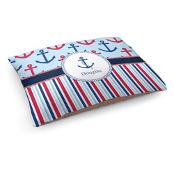 Anchors & Stripes Dog Bed - Medium w/ Name or Text