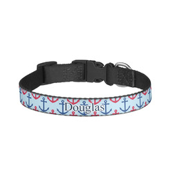 Anchors & Stripes Dog Collar - Large (Personalized)