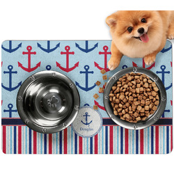 Anchors & Stripes Dog Food Mat - Small w/ Name or Text