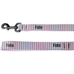 Anchors & Stripes Deluxe Dog Leash - 4 ft (Personalized)
