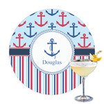 Anchors & Stripes Printed Drink Topper - 3.25" (Personalized)