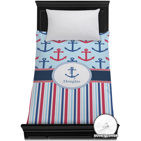 Custom Anchors & Stripes Duvet Cover - Twin XL (Personalized)