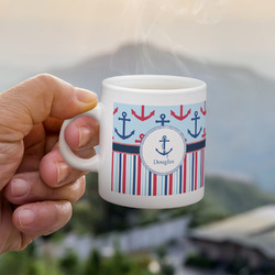Anchors & Stripes Single Shot Espresso Cup - Single (Personalized)