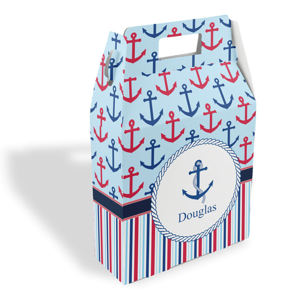 Custom Anchors & Stripes Gable Favor Box (Personalized)