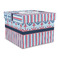 Anchors & Stripes Gift Boxes with Lid - Canvas Wrapped - Large - Front/Main