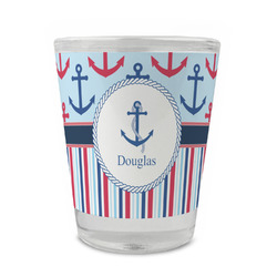 Anchors & Stripes Glass Shot Glass - 1.5 oz - Single (Personalized)