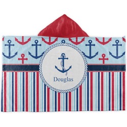 Anchors & Stripes Kids Hooded Towel (Personalized)