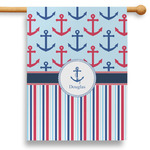 Anchors & Stripes 28" House Flag - Double Sided (Personalized)