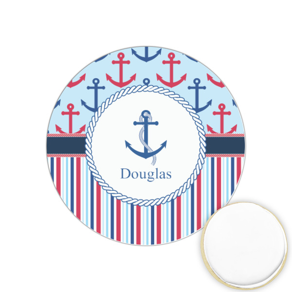 Custom Anchors & Stripes Printed Cookie Topper - 1.25" (Personalized)