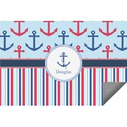 Anchors & Stripes Indoor / Outdoor Rug - 2'x3' (Personalized)