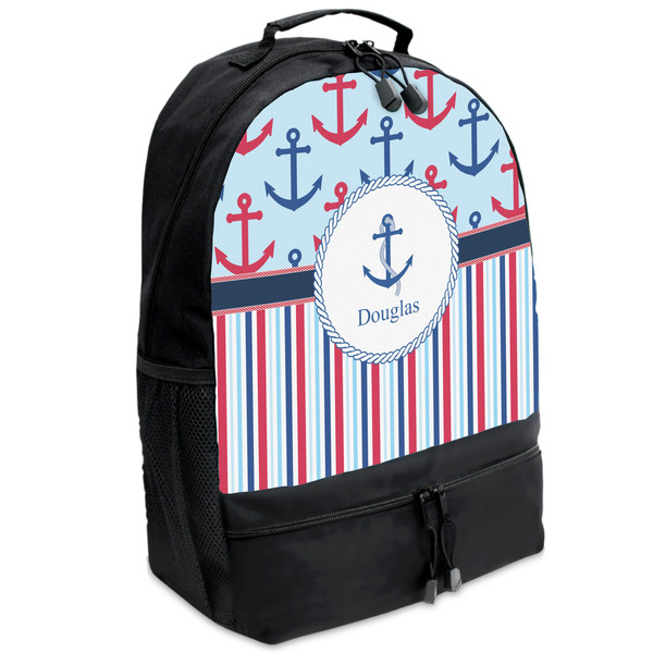 Custom Anchors & Stripes Backpacks - Black (Personalized)