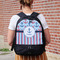 Anchors & Stripes Large Backpack - Black - On Back