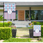 Anchors & Stripes Large Garden Flag - Single Sided (Personalized)