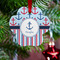 Anchors & Stripes Metal Paw Ornament - Lifestyle