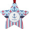 Anchors & Stripes Metal Star Ornament - Front