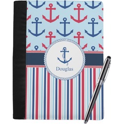 Anchors & Stripes Notebook Padfolio - Large w/ Name or Text