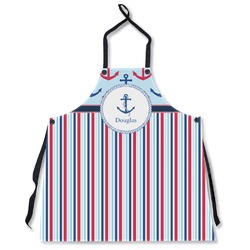 Anchors & Stripes Apron Without Pockets w/ Name or Text
