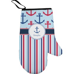 Anchors & Stripes Right Oven Mitt (Personalized)