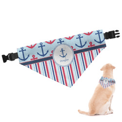 Anchors & Stripes Dog Bandana - XLarge (Personalized)