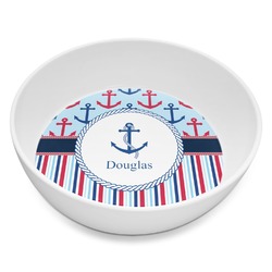 Anchors & Stripes Melamine Bowl - 8 oz (Personalized)