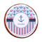 Anchors & Stripes Printed Icing Circle - Medium - On Cookie