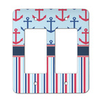 Anchors & Stripes Rocker Style Light Switch Cover - Two Switch