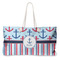 Anchors & Stripes Large Rope Tote Bag - Front View