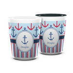 Anchors & Stripes Ceramic Shot Glass - 1.5 oz (Personalized)