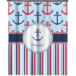 Anchors & Stripes Extra Long Shower Curtain - 70"x84" (Personalized)