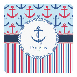 Anchors & Stripes Square Decal - Large (Personalized)