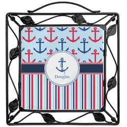 Anchors & Stripes Square Trivet (Personalized)
