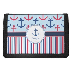 Anchors & Stripes Trifold Wallet (Personalized)