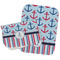 Anchors & Stripes Two Rectangle Burp Cloths - Open & Folded