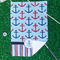 Anchors & Stripes Waffle Weave Golf Towel - In Context