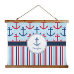 Anchors & Stripes Wall Hanging Tapestry - Wide (Personalized)