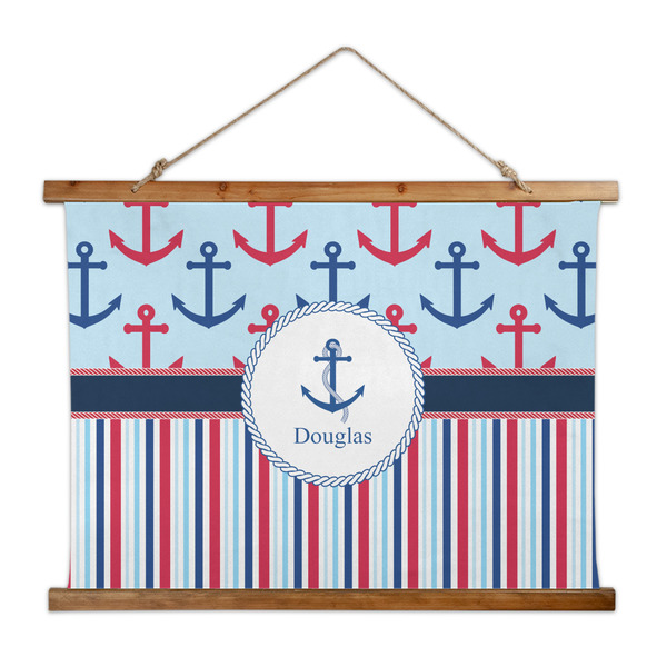 Custom Anchors & Stripes Wall Hanging Tapestry - Wide (Personalized)