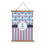 Anchors & Stripes Wall Hanging Tapestry - Tall (Personalized)