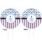 Anchors & Stripes White Plastic 6" Food Pick - Round - Double Sided - Front & Back