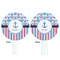 Anchors & Stripes White Plastic 7" Stir Stick - Double Sided - Round - Front & Back