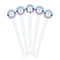 Anchors & Stripes White Plastic 7" Stir Stick - Round - Fan View