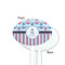 Anchors & Stripes White Plastic 7" Stir Stick - Single Sided - Oval - Front & Back