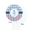 Anchors & Stripes White Plastic 7" Stir Stick - Single Sided - Round - Front & Back