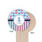 Anchors & Stripes Wooden 6" Food Pick - Round - Single Sided - Front & Back