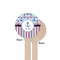 Anchors & Stripes Wooden 7.5" Stir Stick - Round - Single Sided - Front & Back