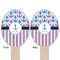 Anchors & Stripes Wooden Food Pick - Oval - Double Sided - Front & Back