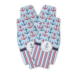 Anchors & Stripes Zipper Bottle Cooler - Set of 4 (Personalized)