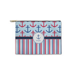 Anchors & Stripes Zipper Pouch - Small - 8.5"x6" (Personalized)