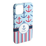 Anchors & Stripes iPhone Case - Plastic - iPhone 15 Pro Max (Personalized)