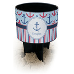 Anchors & Stripes Black Beach Spiker Drink Holder (Personalized)